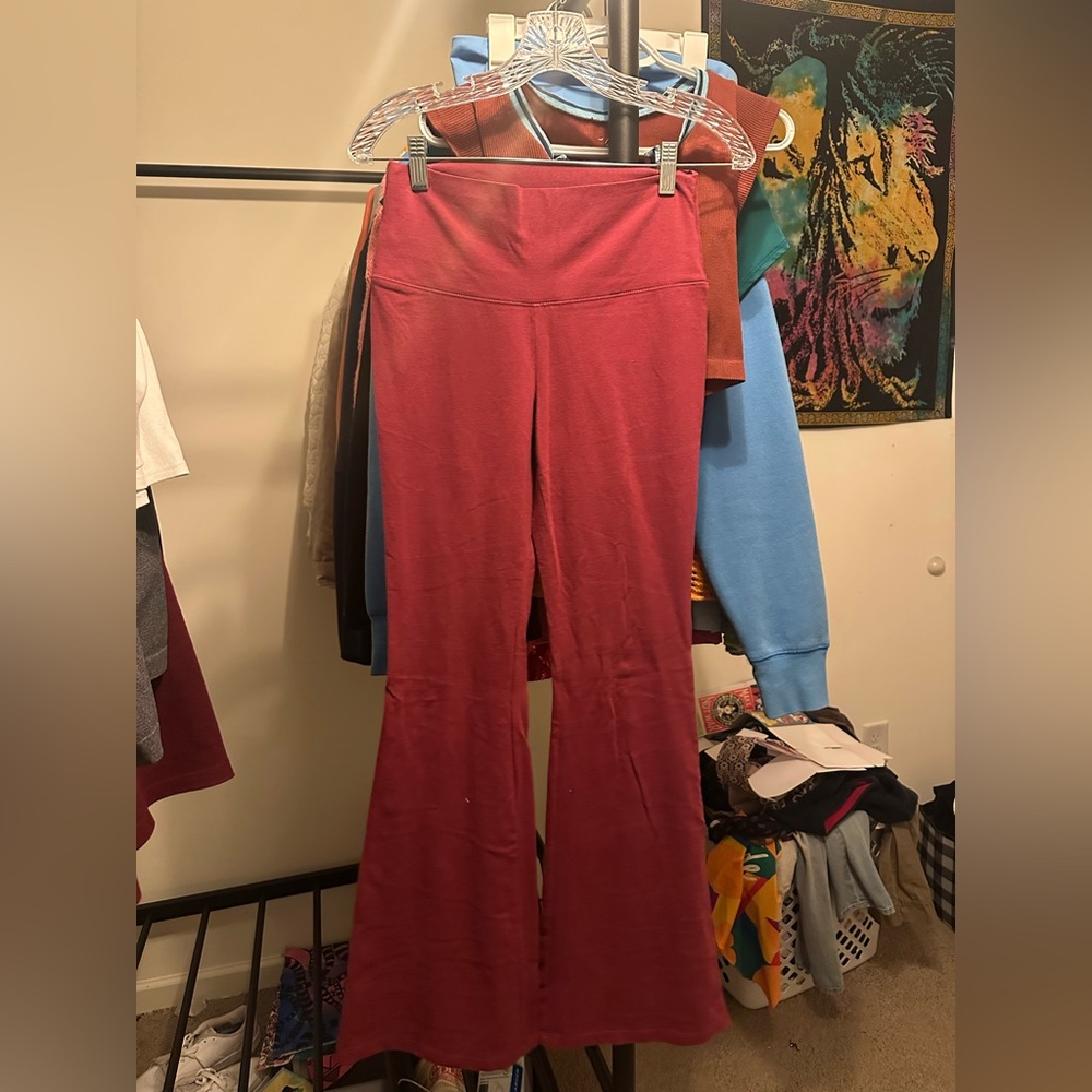Women's Red Flared Pants